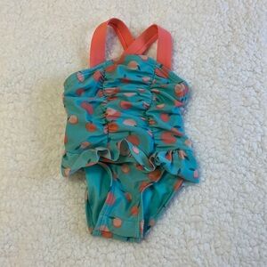 peach one piece youth swim suit